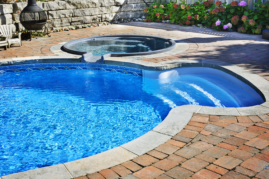 outdoor pool and spa